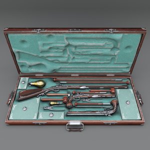 flintlock gun case modeled model