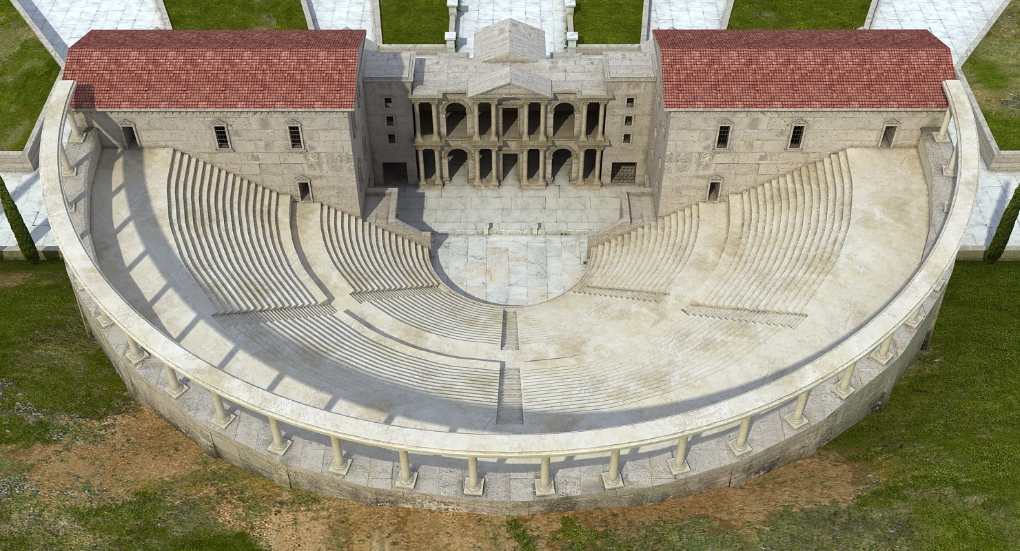 Ancient greek architecture roman building 3D model 