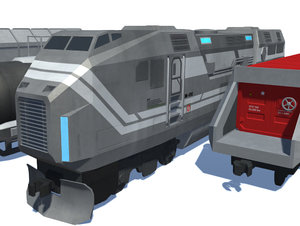 sci fi train set 3D model
