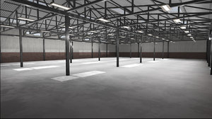 3D large warehouse space