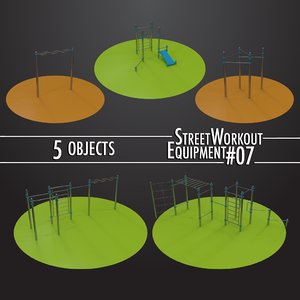 3D model street workout equipment 07