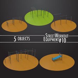 street workout equipment 10 3D model