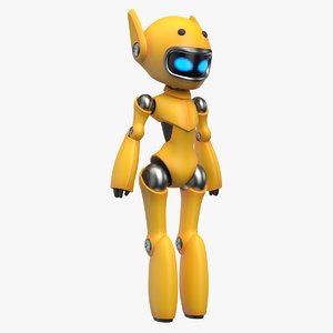 cute robot yellow model
