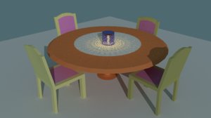 3D dining table model