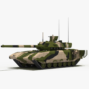 3D model t-14 armata green camo