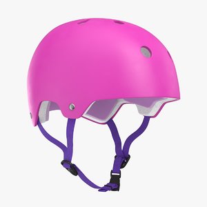 skateboard helmet pink 3D