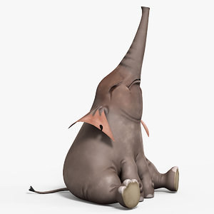 cartoon kid elephant 3D model