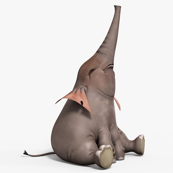 cartoon kid elephant 3d model