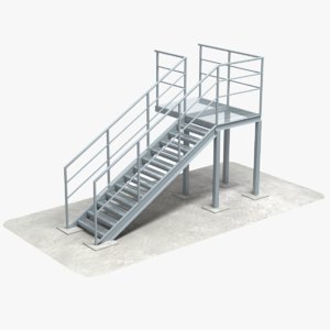 industrial stair 3D model