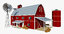 3D red barn windmill model