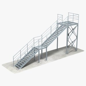3D model industrial stair