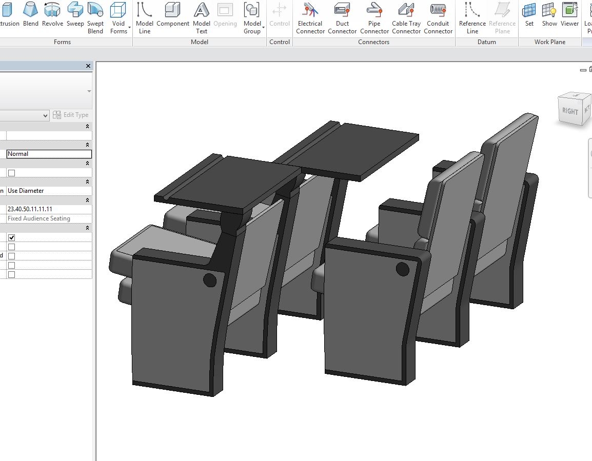 Revit auditorium chair 3D model TurboSquid 1283816