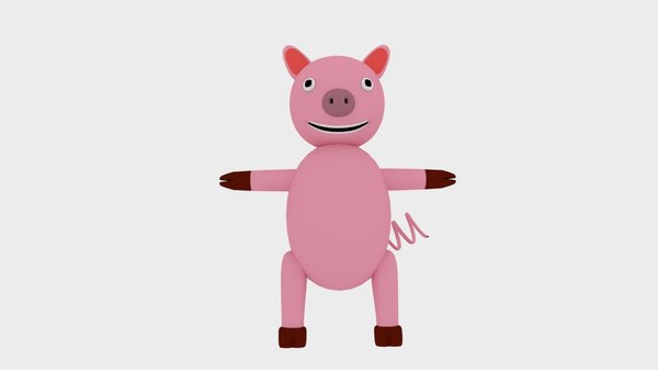 3d cartoon pig