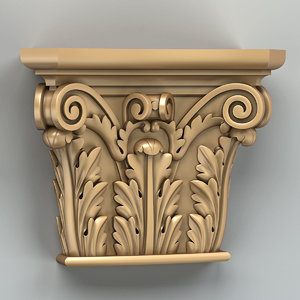 3D carved column capital