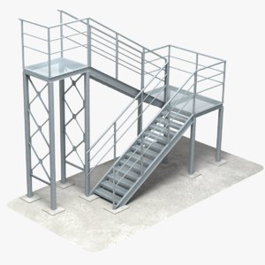 industrial stair 3 3D model