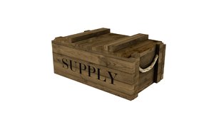 3D wooden supply chest model