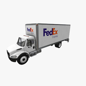 3D model realistic freightliner m2 fedex