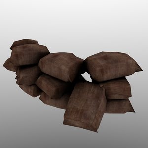 3D model barricade sand bags