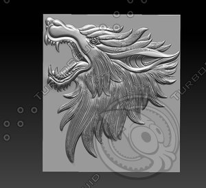 bas-relief wolf 3D model