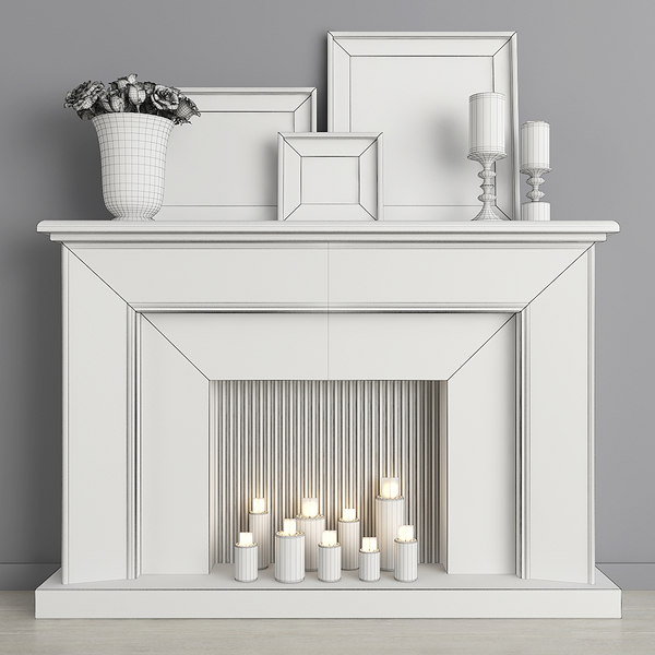 floating fireplace 3d model