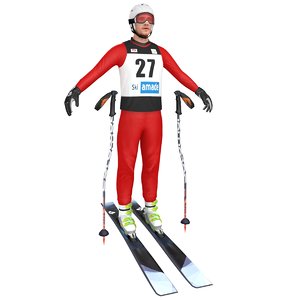 skier ski 3D model