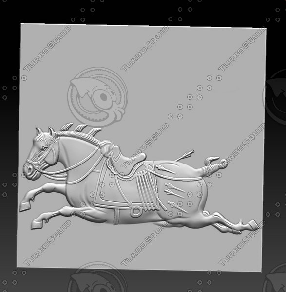 3D bas-relief horse model