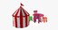 children circus tent table chairs 3D