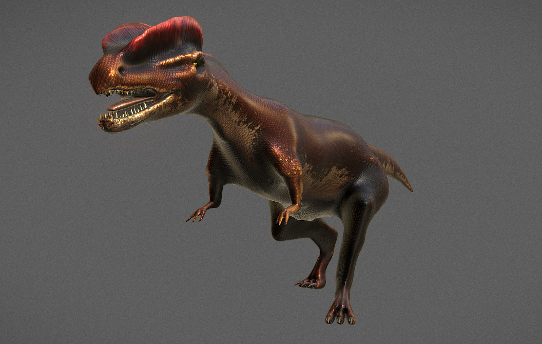 dilophosaurus侏罗纪恐龙3d模型