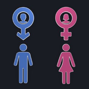 3D gender symbols