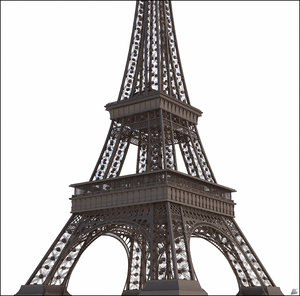 3D historic eiffel tower tour model
