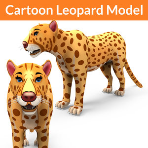 cartoon leopard 3D model