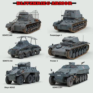 3D ww2 german armored military vehicles model
