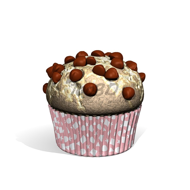 3D muffin chocolate - TurboSquid 1285199