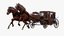 rigged carriage horses animations 3D model