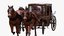 rigged carriage horses animations 3D model