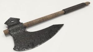axe hammered old 3D model
