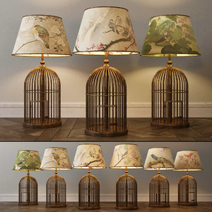 3D model bird cage lamp