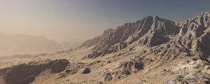 3D terrain mountain landscape model