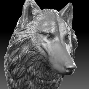 wolf head 3D
