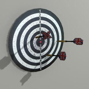 3D model dartboard dart