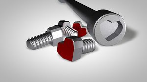 heart screws 3D model