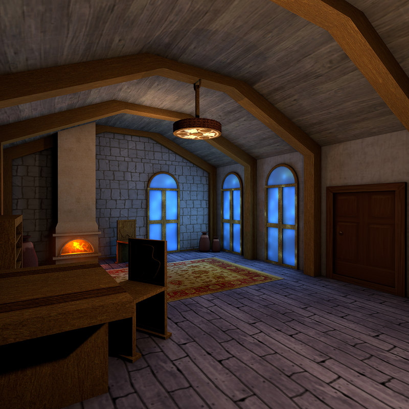 Living medieval room interior 3D - TurboSquid 1285593