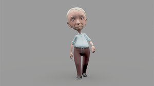 3D model grand papa rigged character