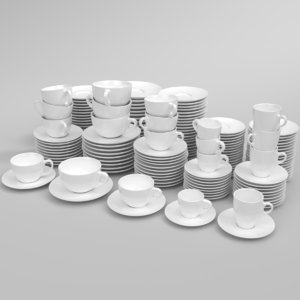 3D blender set verona coffee cup model