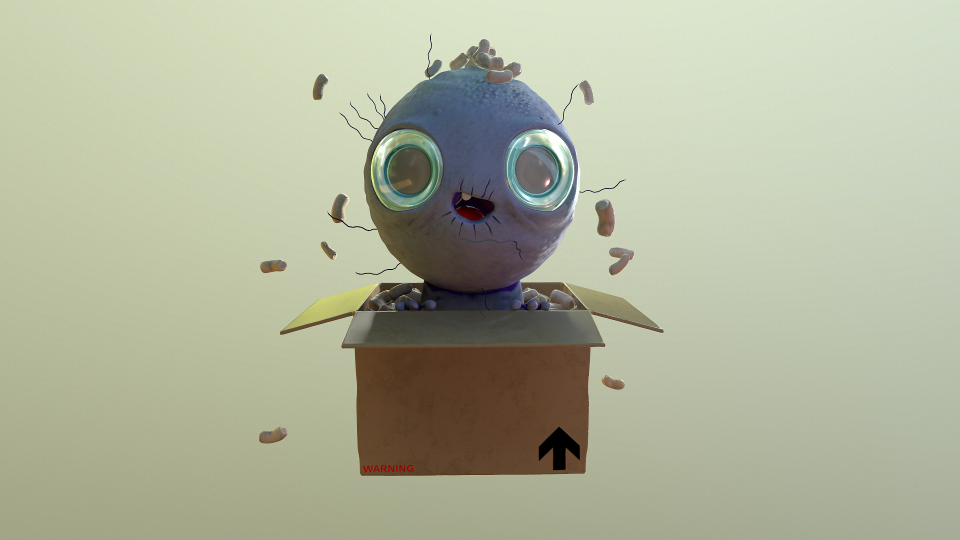 可爱的怪物在框中3d模型