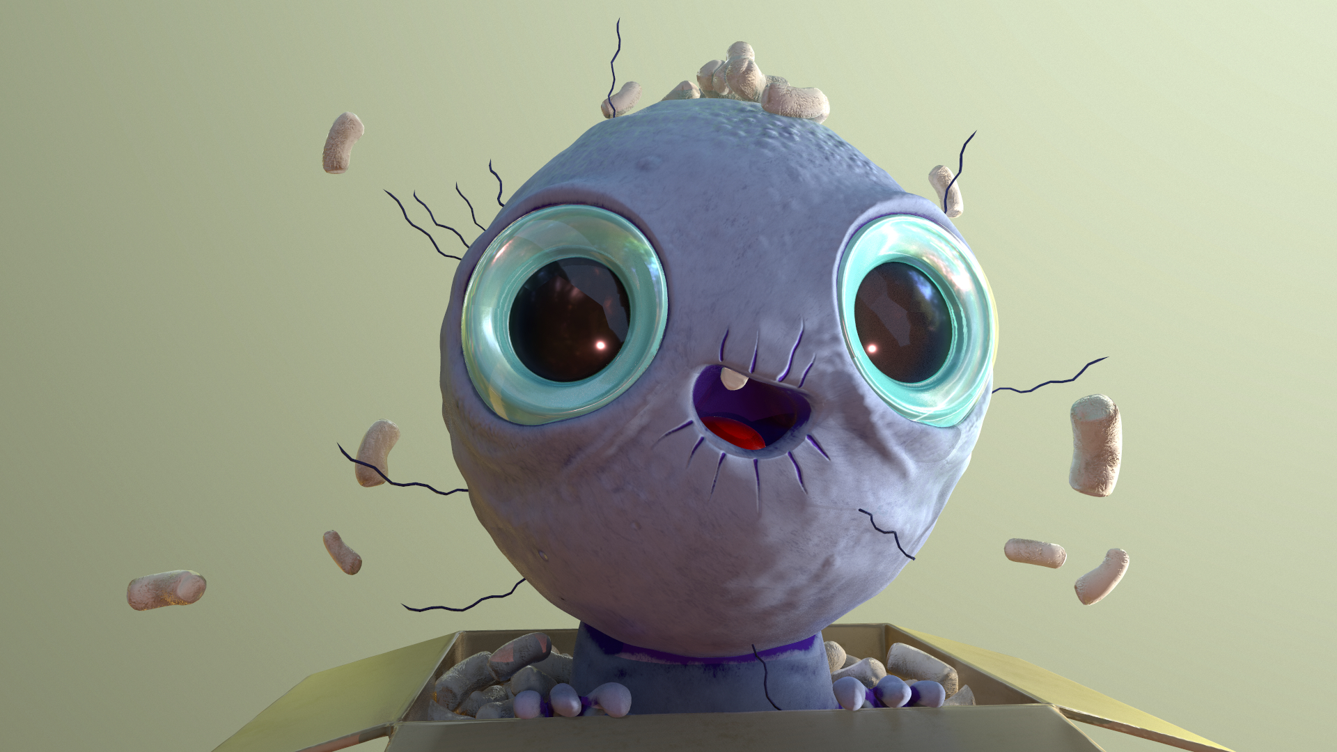 cute monster box 3d model