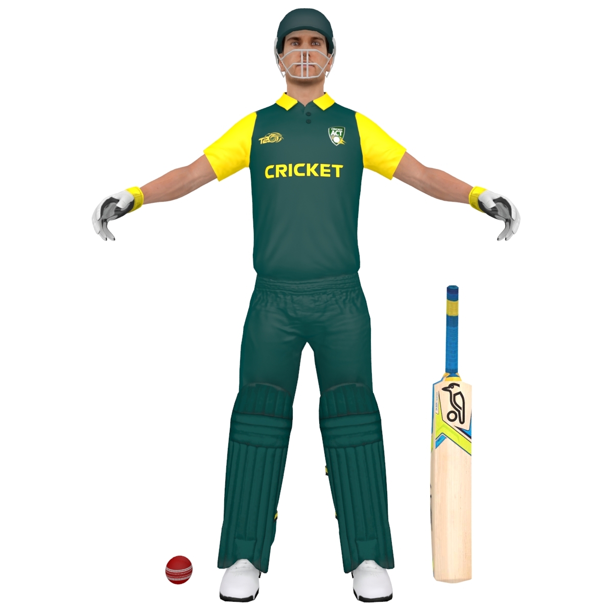 Cricket player 3D model TurboSquid 1286207