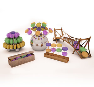 3D macaroon stand model