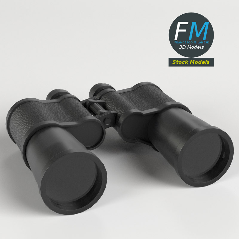 3D binoculars lenses TurboSquid 1286339