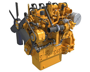 3D model industrial diesel engine
